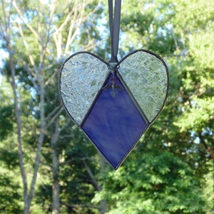 Purple stained glass heart, sympathy angel gift, bereavement condolence gift image 3