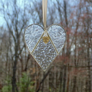 A piece of my heart is in heaven, stained glass heart suncatcher, sympathy gift image 7