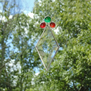 Diamond bevel prism ornament, stained glass suncatcher, Christmas decoration ornament image 10