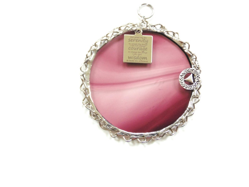 Alcoholics Anonymous recovery gift stained glass suncatcher ornament