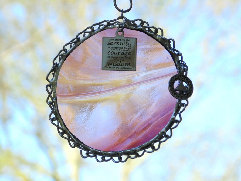 Alcoholics Anonymous recovery gift stained glass suncatcher ornament