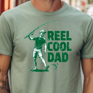 Funny Fishing Dad T-Shirt, Reel Cool Father Tee, Fisherman Gift, Dad Joke Shirt, Fishing Lover Shirt, Father&#39;s Day Gift