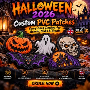 Halloween Custom PVC Rubber Embroidery Patches | 2D 3D Raised Logo