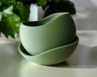 Fuzzy Plant Pot with Saucer | 3D Planter | Home Decor