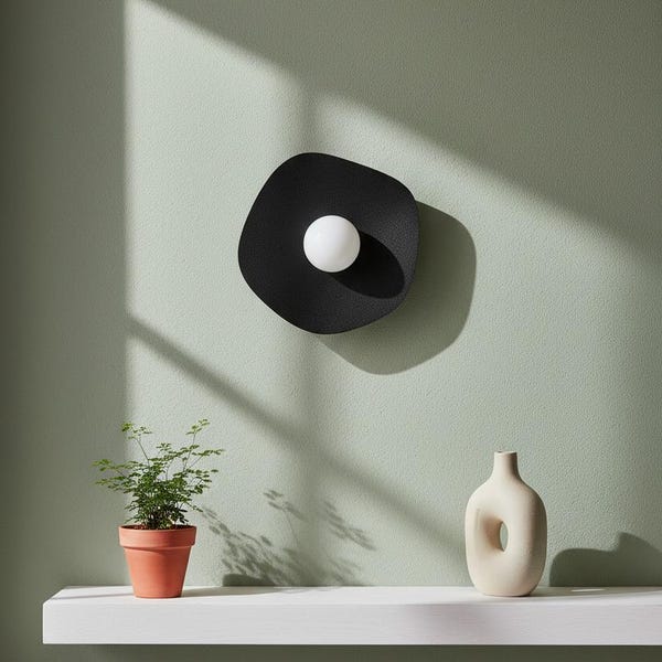 Wireless Wall Sconce: Pearl LED, Rechargeable, 3D Printed