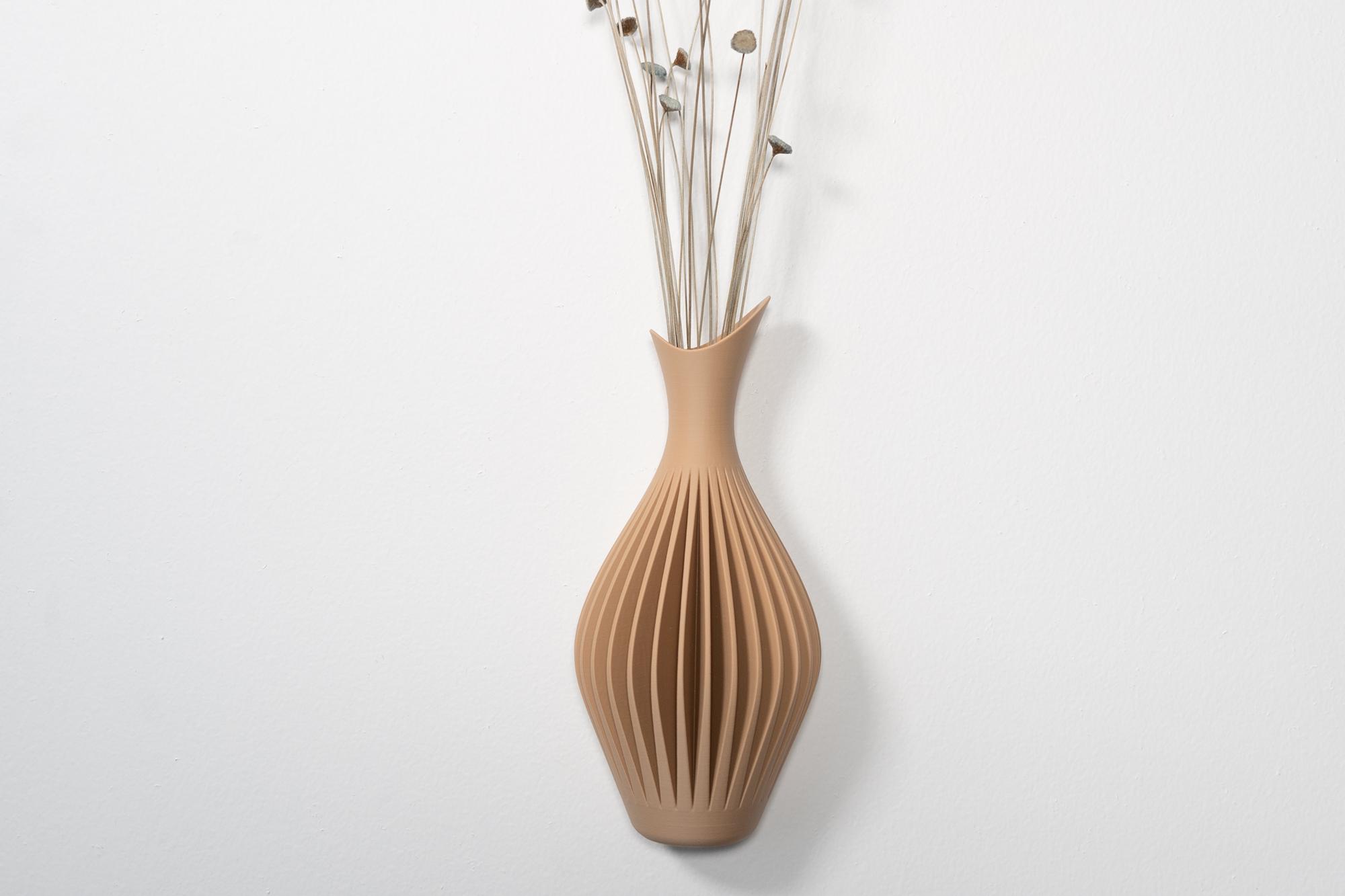 Wave Vase Wall Mounted | Sleek Vase Design | 3D Printed Home Decor