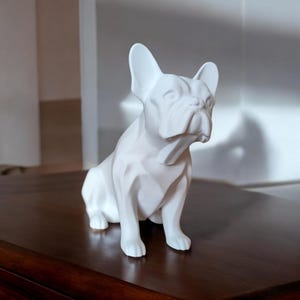 Bulldog francese minimalista / Sculture stampate in 3D / Arredamento per la casa