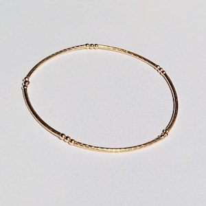 14K Gold-Filled Beaded Stretch Bracelet: 1.5mm Tube | 2mm,2.5mm Dainty | Minimal | Tarnish-Free | Stackable Jewelry |  SINGLE Bracelet