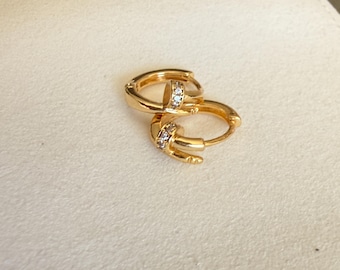 14k Gold Filled - NOT Plated  Twist Huggie Earrings, Twisted Hoop Earrings, Small Hoop Huggies, Waterproof Tarnish Resistant