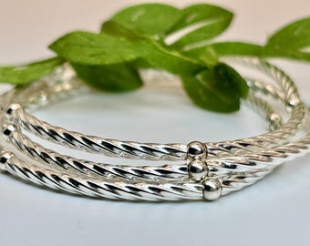 Sterling Silver Beaded Bracelets: 2mm • 3mm | Tarnish-Free | Stackable | Stretch | Single Bracelet | Gifts for Her