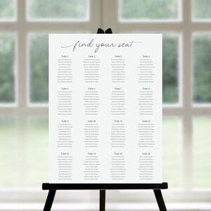 Minimalist Seating Chart Sign Templates | Bridal Shower, Wedding, Decor