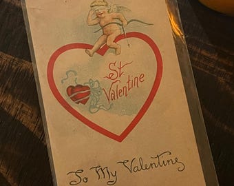Antique Edwardian Valentine / Postcard (1910)
