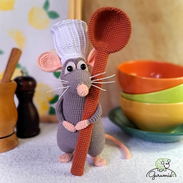 Remy Ratatouille Pattern - Knitting Guide - Amigurumi PDF Tutorial in Spanish