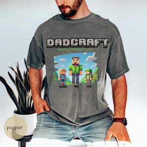 Dadcraft shirt,Fathers Day T-shirt,Anniversary Present,Gift for New Dads,Personalized Dad Shirt with Kids Names,Gift for Fathers Day,dad tee