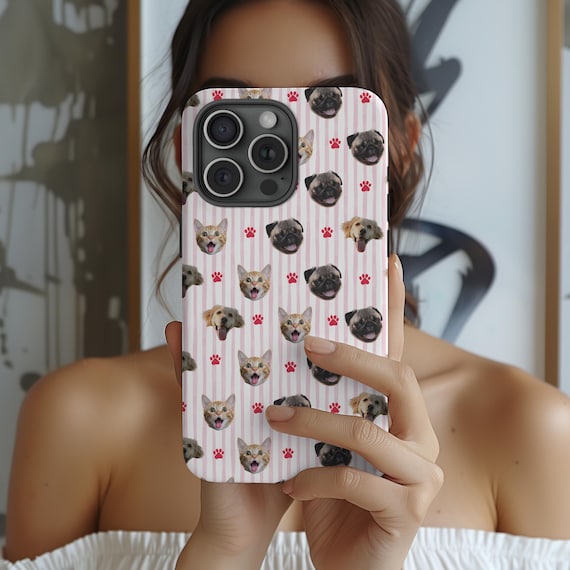 Custom iPhone Case Personalized Photo Case case with pet name gift case Magsafe Phone case Pet lovers gift Personalized kids Face Phone Case