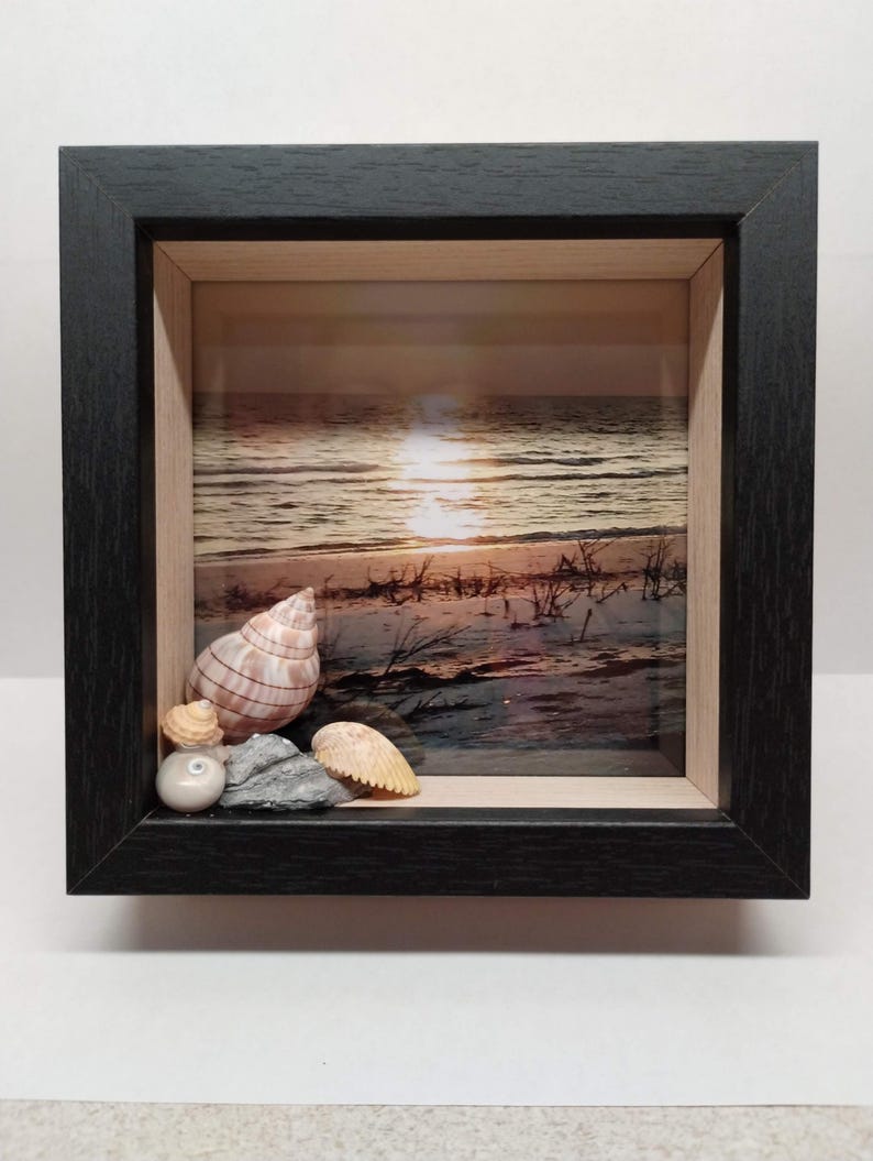 Ocean Frame Box Florida Seashells and Beach Photo Picture Frame Box - 1 - Etsy