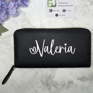 Cartera de mujer personalizada con cremallera, Cartera de mujer con cremallera, tarjetero, tarjetas de crédito con cremallera