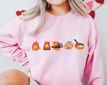 Calcifer Comfort Colors Sweatshirt: Howl's Moving Castle Anime Shirt