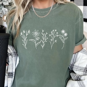 Wildflowers Comfort Colors Shirt: Floral Graphic Tee