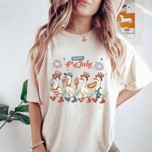 Happy 4th Of July Ducks Shirt, American Goose Sweatshirt, Funny Fourth Of July Duck, Independence Day Comfort Colors Shirt, Patriotic USA