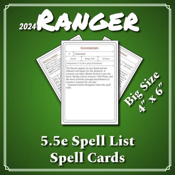 Dnd Ranger Spell List