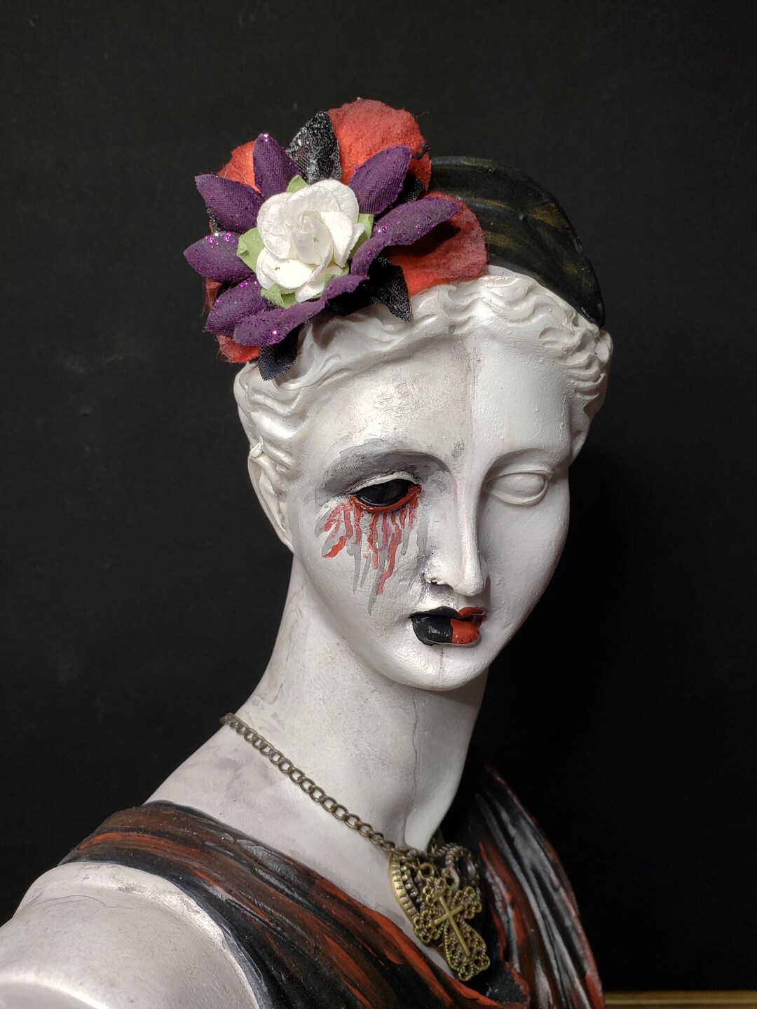 Gothic Lady Plaster Bust - Etsy