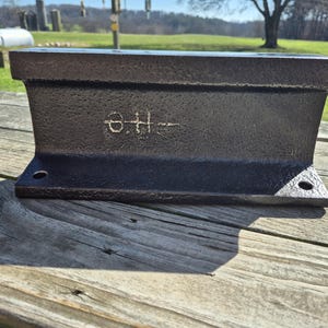 12" railroad track anvil crafted From antique 1918 100# per yard rail