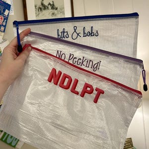 Monogrammed Needlepoint Pool Bag: Custom Embroidered, Waterproof