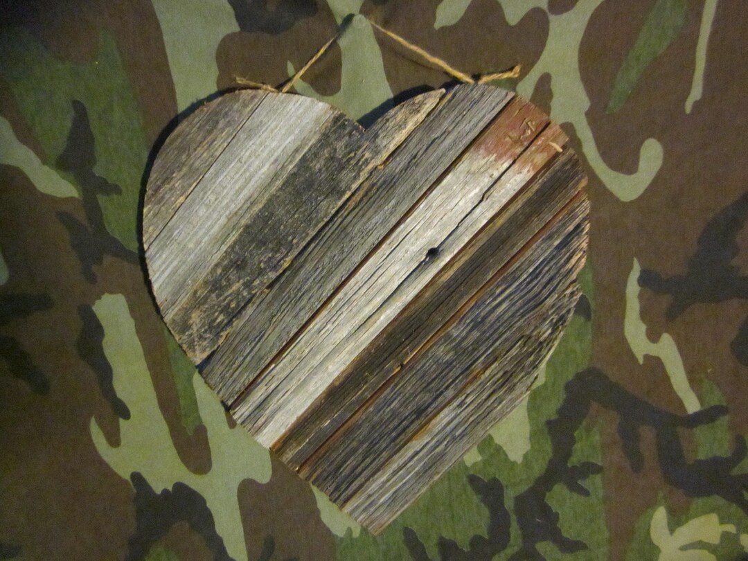 12x14 Rustic Reclaimed Wooden Heart Wall Hanging Etsy