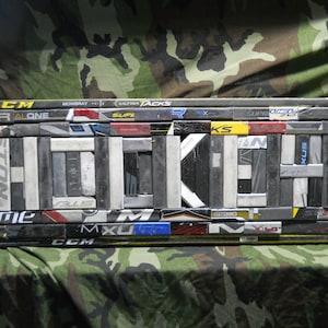 3&#39; Hockey Sign Made From Hockey Sticks