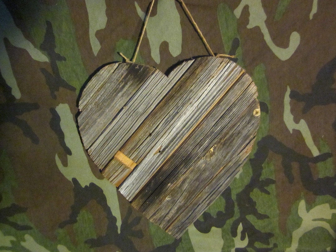 12x14 Rustic Reclaimed Wooden Heart Wall Hanging Etsy