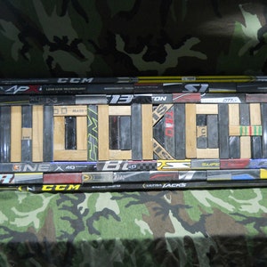 3&#39; Hockey Sign Made From Hockey Sticks