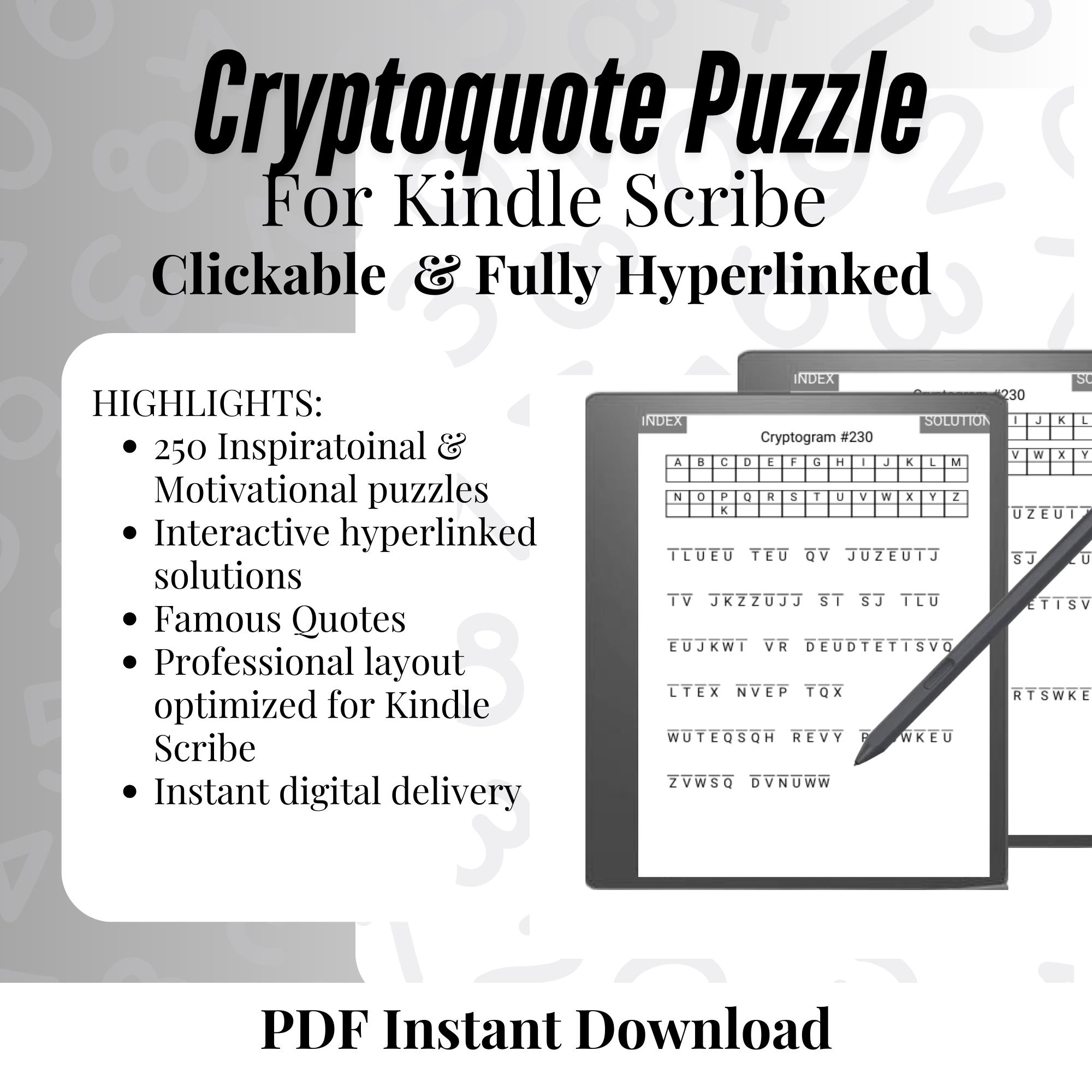 Large Print Crypto Quotes: 250 Cryptogram Puzzles for Adults (PDF Download)  - Etsy