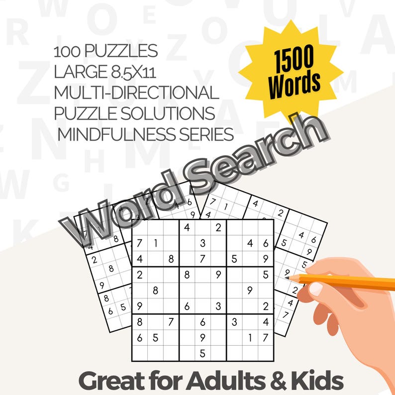 Mindfulness Word Search Puzzle Book for Adults (digital Download) - Etsy
