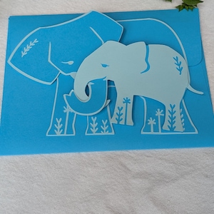 Mama und Baby Elefant Baby Shower Karte
