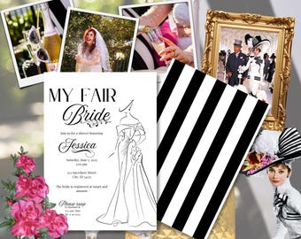 My Fair Bride Bridal Shower Invitation Template, Audrey Hepburn Theme (Digital Download)