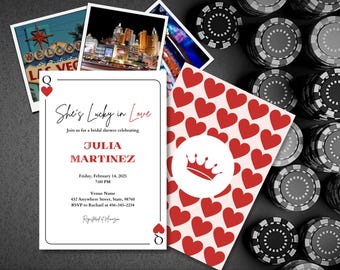 Casino Bridal Shower Invitation, Vegas Theme (Digital Download)