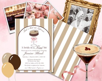 Espresso Martini Bridal Shower Invitation Template (Digital Download)
