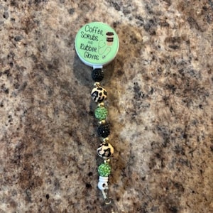 Coffee, Scrubs & Rubber Gloves Badge Reel