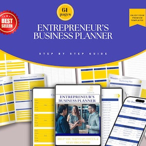 Business Planner, Entrepreneur Organization and Growth Workbook, Small Business Budget, Sales and Inventory Tracker, Digital Download PDF