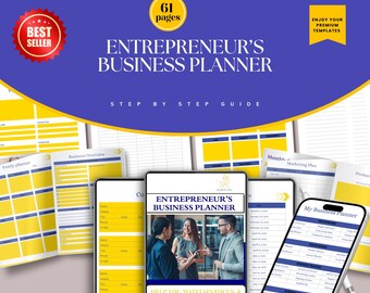 Business Planner, Entrepreneur Organization and Growth Workbook, Small Business Budget, Sales and Inventory Tracker, Digital Download PDF