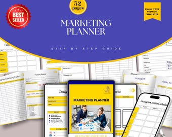 Comprehensive Marketing Planner, PR Strategy Notebook, Marketing Campaign Planner, Market Analysis Organizer, Planner for Entrepreneurs