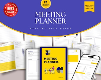 Executive Meeting Planner, Agenda per ufficio, Organizzatore aziendale, Materiale di lavoro, Diario professionale, Regalo aziendale, Quaderno di pianificazione