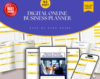 Digital Online Business Planner, Business Growth Planner, Entrepreneur Planner, Start-Up Planner, PDF Download, Business Resources