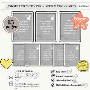 Jobsuche Motivationskarte, positive Affirmationskarte, Karrieremotivation, Vorbereitung für ein Vorstellungsgespräch, Ermutigungsgeschenk, positives Denken
