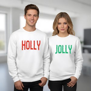 Holly Jolly Christmas Shirt, Matching Couple Holiday Tee