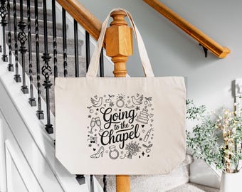 Bride Tote Bag, Engagement Tote Bag, Bachelorette Tote Bag, Wedding Party Gift, Bridal Party Bag, Going to the Chapel Tote Bag