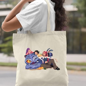 Huntrix Tote Bag, Derpy Tiger Bag, Huntrix Demon Hunter Tiger Bag, Saja Girls Tote Bag, Hunters Tiger Fan Bag, Kpop Hunters Tiger Bag 画像 1