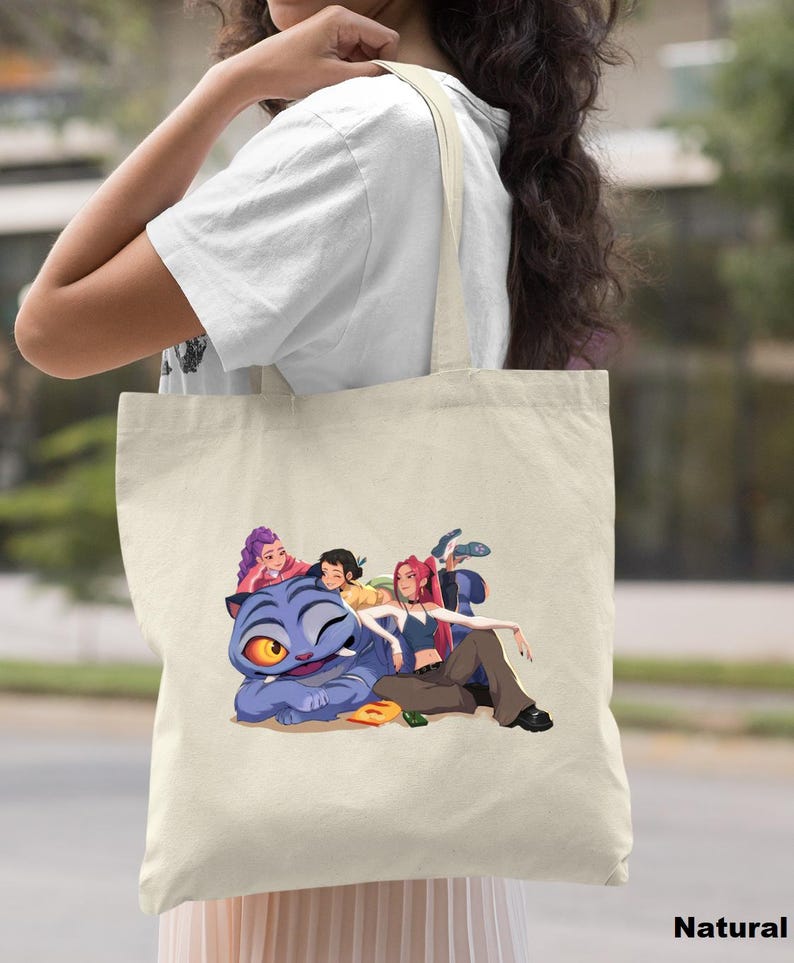 Huntrix Tote Bag, Derpy Tiger Bag, Huntrix Demon Hunter Tiger Bag, Saja Girls Tote Bag, Hunters Tiger Fan Bag, Kpop Hunters Tiger Bag 画像 1