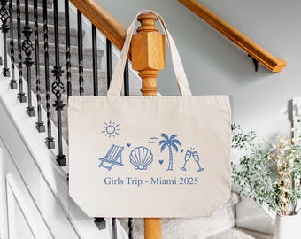 Personalized Girls Trip Tote Bag, Bride Tote Bag, Custom Girls Trip Tote Bag, Summer Vacation Gift, Girls Trip 2025 Tote Bag, Beach Tote Bag
